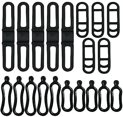 GVSAVY 20pcs Bicycle Silicone Strap, Bike Light Elastic Strap, Flashlight Mounting Bracket, Bike Accessories, Suitable for Bike Light, Flashlight, Odometer (Black)