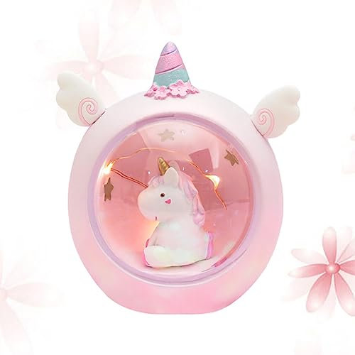 HOMSFOU Tischlampe Einhorn Nachtlicht LED Einhorn Lampe Projektor Sterne Mond Projektor Lampe Leuchtende Einhorn Verzierung Für Einhorn Party Favors Dekoration Rosa Spielzeug