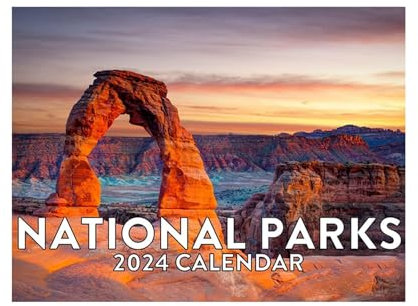 Goowafur 2024 Art of The National Parks Wall Calendar Kalender,Monatlicher Wandkalender Mit Wunderschönen Malerischen Fotos Der Am Meisten Geschützte