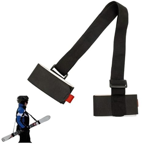 Skigurte,Verstellbar Skigurt,Universal Ski Tragegurt,Ski-Tragegurte,Ski Zubehör Klettverschluss Tragegurte,Zubehör für Erwachsene,Jugendliche,Skifahren,Snowboarden,Outdoor-Winteraktivitäten,Schwarz
