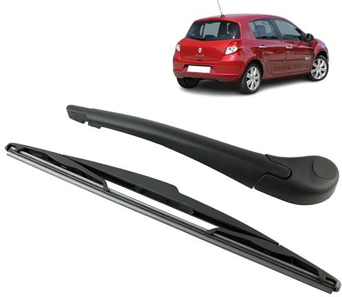 Brazo limpiaparabrisas trasero compatible para Clio 3 (2005-2014) con escobilla trasera (parabrisas trasero)