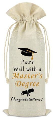 Master's Degree Gift Graduation Wine Gift Bags MSW Degree Gift Graduation Gifts for Her Him Wine Bottle Cover Bag Graduate Party Decorative Bottle Bags Friend Sister Daughter Graduate Gifts