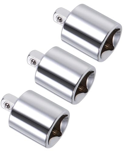 CoCud Socket Reducer, 1/2 to 1/4 Joint Size, CR-V Spring-Loaded Ball Detent Safe & Firm Impact Socket Adapter - (Applications: for Automotive Repairs), 3-Pieces