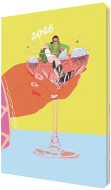 Collins Party On by Katie Smith Planer 2025 – A5 Wochenplaner – Cowgirl in Cocktail – (E-PO153.LY-25) – Stilvoller Öko-Terminplaner mit Recyclingpapier