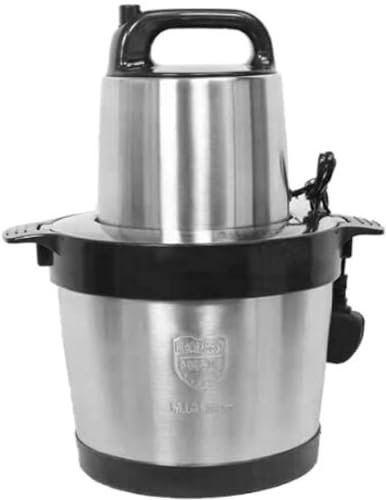 Batidora de carne comercial, mini picadora de alimentos de 1000 W, picadora de alimentos de cocina, picadora de carne eléctrica con capacidad de 6 L, cuenco de acero inoxidable para carne, cebolla,