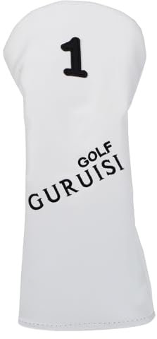 HANABASS Golf Club Head Cover Putter and Driver Protective Pu Sleeve White Golf Equipment Accessory Suitable for Woods and Fairway Clubs