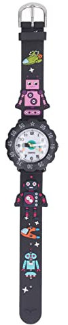 Mrisata Kinderuhr, Kinderuhr, 3D-Cartoon-Raumschiff-Roboter-Form, Armband, Wasserdicht, Sport, Kinder-Kleinkinduhr, und Mädchen-Geschenk