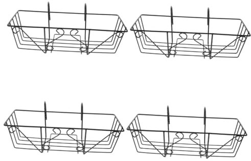YARNOW 4pcs Iron Plant Stand Black Indoor Wall Rack Tension Rod Planter Pot Flowerpot Holder Garden Stands