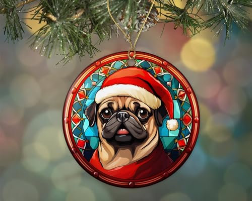 Weihnachtsbaum Deko Mops Christbaumschmuck Anhänger Keramik Weihnachten Deko Mit Schnur Weihnachtsdeko