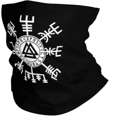 TQWSVUM Viking Vegvisir 3D Gedrucktes Bandana - Nordische Mythologie Grafik Halsmanschette Stretch Gesichtsabdeckung - Multi Kopfbedeckung Atmungsaktiv Angeln Wandern Laufen Radfahren Für Männer