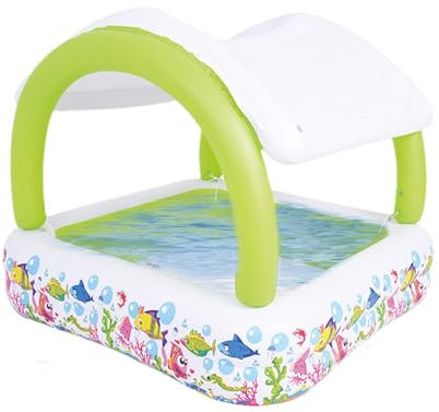 Piscina Infantil Inflable con sombrilla, Espacio Espacioso, Piscina Extra Grande, Piscina de fácil instalación para Patio Trasero, toldo para sombrilla, Piscina para niños
