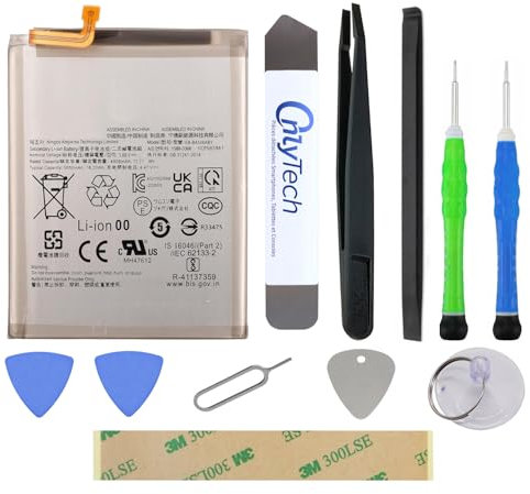 OnlyTech - Batteria di ricambio premium per Samsung Galaxy A34 (A346B), Galaxy A54 (A546B), Galaxy A25 5G (A256B), Galaxy A35 (A356B), Galaxy A55 (A556B) - 5000mAh - Con kit di strumenti di