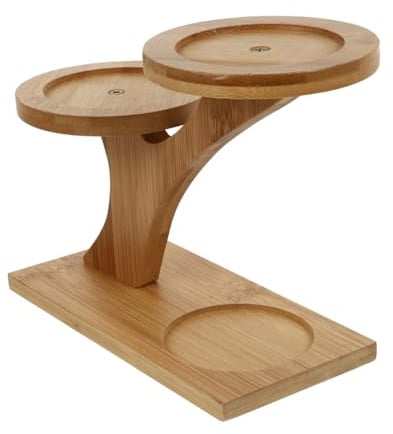 IMIKEYA Support De Plante En Bois à 2 Niveaux - Étagère Moderne Pour Fleurs - Porte Plantes Décoratif Pour Intérieur Et Extérieur Stand Élégant Et Pratique Aménager Votre Espace Vert
