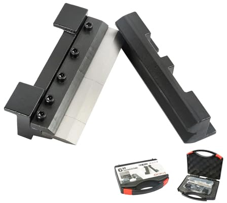 BOKA Abkantbacken für Schraubstock 150 mm, Biegt Baustahl bis 2,0 mm | Biegebacken mit Magnethalterung, Segmentierbar, Allstahl, mit Tragebox, BDS-6
