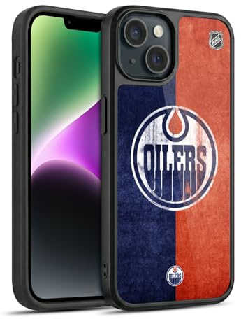 Head Case Designs Offizielle NHL Halb beunruhigt Edmonton Oilers Gel Armour Hülle [Militärischer Schutzgrad] kompatibel mit Apple iPhone 14