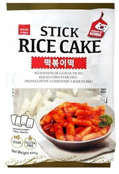 Wang Koreanische Reiskuchen Stäbchen Tteokbokki - Natürlich Vegan Glutenfrei Reis Pur - OG ASIA - 600g