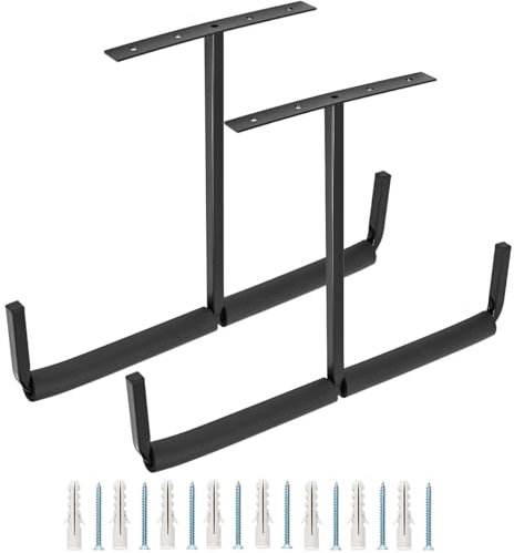 Qinbszad Overhead Garage Storage Rack, Heavy Duty Ceiling Garage Storage Hooks, Utility Wall Hooks for Lumber Ladder Bike & Other Bulky Items