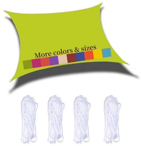 Voile D'ombrage Rectangulaire 2.5x3m Imperméable PES Toile Ombrage 98％ UV Protection pour Jardin Terrasse Balcon Piscine Fête Extérieur, Jaune Vert