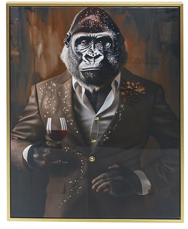 Lesser & Pavey Urban Art Wine Kong Oisseur Home Decor Wall Art | Contemporary Canvas Design, Eye Catching Display, Stylish Interior Accent, Ideal for Home and Office Decor, Fun Gift