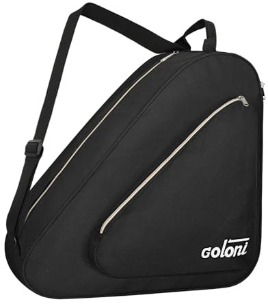 Goloni Skate Bag for Ice Skates, Inline Skates, Roller & Quad Skates, Water-Resistant Durable Skate Bag with Adjustable Strap, Unisex Skating Gear Bag for Adults,Black