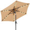 HOMSHADE Parasol extérieur de terrasse 2,3 m - Parasol solaire à LED pour marché extérieur, Protection UV UPF50+ avec Bouton-Poussoir Inclinable, pour terrasse de piscine et jardin