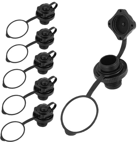 AXOBOG 6Pcs Inflatable Boat Air Valve, 22mm Towable Tube Plug, Inflatable Boat Replacement Caps for Rubber Dinghy, Kayak, Raft, Pool Boat