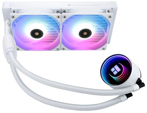 TR-Thermalright Frozen Notte 240 White ARGB V2 - Radiatore liquido per CPU a specchio, effetto luce infinita, 240mm, raffreddamento Aio, doppia ventola PMM, per AM4/AM5, Intel LGA1851/1700/115x