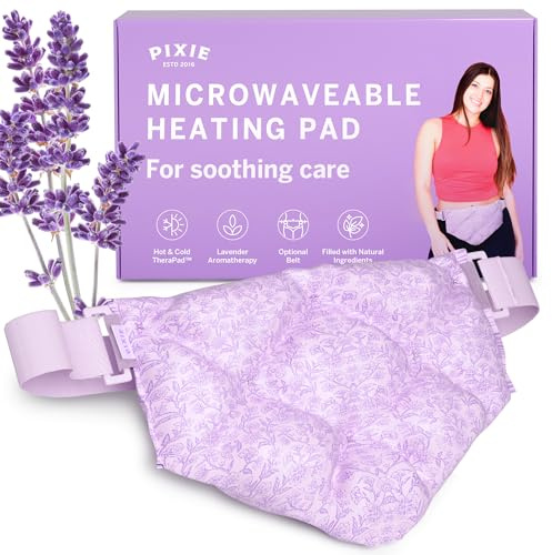 Pixie Microwavable Heating Pad for Period Cramps - Flaxseed & Lavender Weighted Wearable Hot & Cold Reusable TheraPad™ Waist Belt for Menstrual Cramp Pain Relief, Lower Back, Stomach & Feminine Care