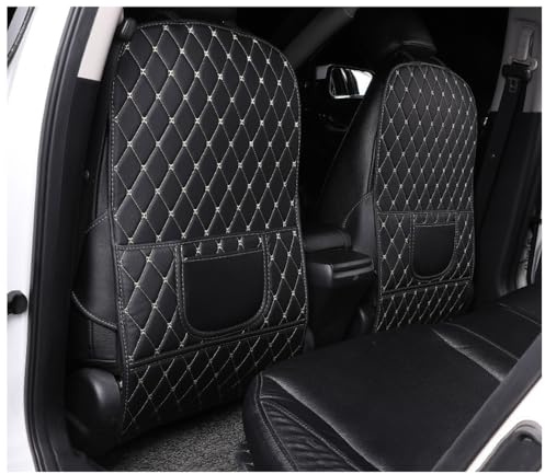 2 Stück Auto Rückenlehnenschutz für Polo Type AW 6C 6R 9N3 9N 6N2 6N 86C 2F 86, Autositz Kickschutz mit Taschen, Rücksitz Organizer aus Wasserdichtem Leder,B