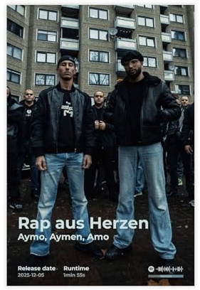 Aymen Aymo Amo Kunstposter, Hip-Hop-Musikalbum, Rap Aus Herzen, Einband, stilvolles Rapper-Sänger-Fans, Geschenk, Raumdekoration, Leinwand-Poster, Schlafzimmer, Dekoration, Landschaft, Büro
