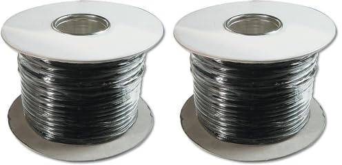 DIGITUS Flachband-Telefonkabel - 4-adrig - 100 m auf Trommel - AWG 26 - ungeschirmt - CCA - für modular oder TAE-Anlagen - schwarz (Packung mit 2)