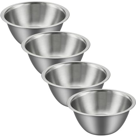 MANCHAP 4 Pcs 17.5 x 7cm Stainless Steel Mixing Bowl, Metal Medium Mixing Bowl for Home Kitchen Use