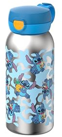 Mepal - Isolierflasche mit Klappdeckel Campus - Deckel springt per Knopfdruck auf - Hält Getränke auf Temperatur - Trinkflasche Kinder Kohlensäure Geeignet - Auslaufsicher - 500 ml - Stitch