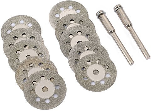 12 Pieces 22 mm Mini Diamond Cutting Discs Gemstones Glass Cutting Disks and Arbor Shafts