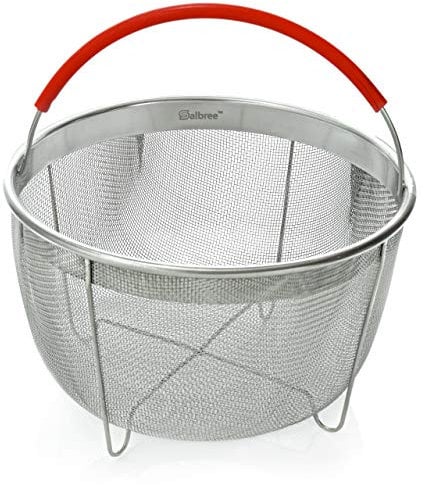 Original Salbree Steamer Basket for 8 qt quart Instant Pot Accessories, Stainless Steel Strainer and Insert fits IP Insta Pots, Instapot, Other Pressure Cookers, with Silicone Handle [3qt 6qt avail]