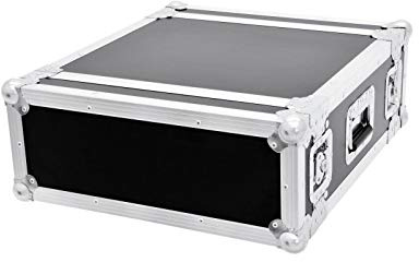 Roadinger Rack Profi, 4 HE, 45 cm Einbautiefe | PRO Flightcase für 483-mm-Geräte (19) | 2 abnehmbare Deckel | 9 mm mehrschichtig verleimtem Birkenmultiplexholz, dunkelbraun laminiert