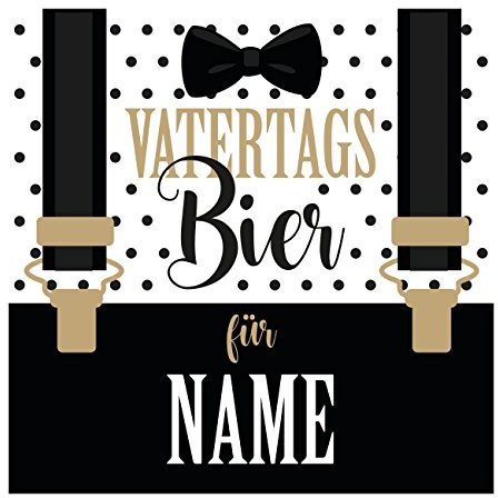 Herz & Heim® Bier-Etikett mit Namen - Vatertagsbier - selbstklebend für Bierflaschen zum Vatertag 1 Stück