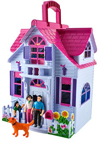 ISO TRADE Maison de poupée pour Enfants Maison avec Chiens Meubles de Famille Meubles minuscules 6079