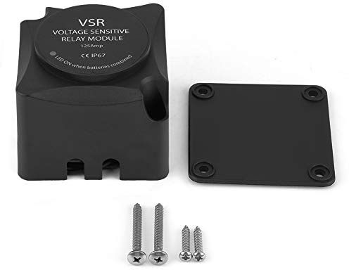 Keenso 125 Amp Doppelbatterie-Isolator, Spannungsempfindlicher DC 12V VSR Batterie Trennrelais Automatischem Laderelais