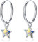Creolen Stern 925 Sterling Silber Dangle 15mm Creolen mit Kristallen für Frauen und Mädchen