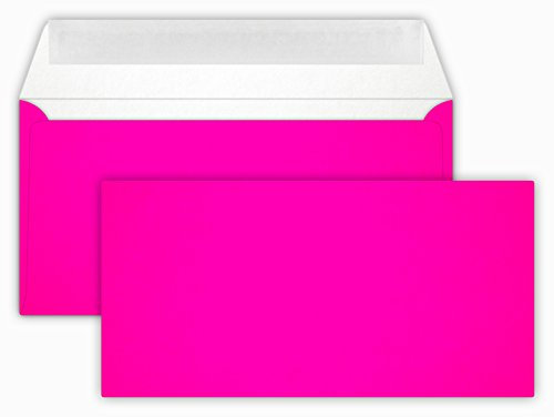 100 / Briefumschläge/NEON Pink/Din lang / 11 x 22 cm/mit Haftstreifen/Grammatur 100 g/m²