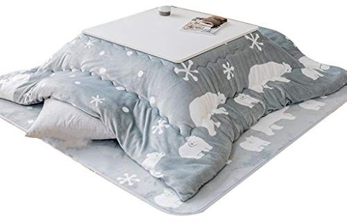Kaffeetische Kotatsu Winter Innen-Warmer Tisch Wohnzimmer Multifunktionales Herd Tisch Massivholz Tatami Tisch Platz Futon Tisch (Color : Gray, Size : 75 * 75cm)