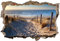 3D Wandtattoo Mauerloch Wandsticker Wandaufkleber Durchbruch selbstklebend Schlafzimmer Wohnzimmer Kinderzimmer,Nordsee Strand Sonne,Größe: 70x110cm