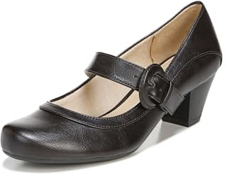 LifeStride Womens Rozz Mary Jane Flat Dark Brown 8.5 M