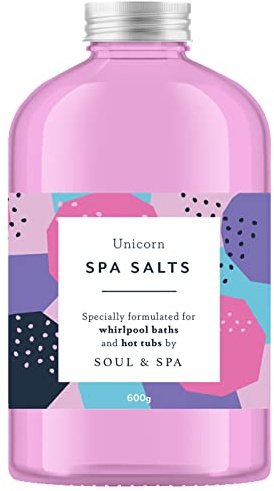 Einhorn-Spa-Salz für Whirlpool und Jetted Bath – 600 g duftende Aromatherapie, natürliches, veganes Meersalz, Kristalle, Detox, entspannend