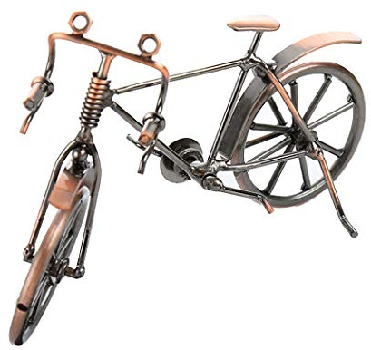 Cygoshop Metal sculpture Retro Classic Handmade Iron Motorcycle Bicycle Ornament (Curved bicycle)