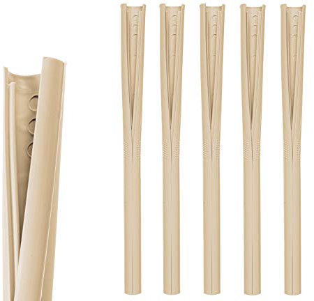 HELY ClickStraw Strohhalm-Set – Trinkhalme wiederverwendbar aus recycelbarem Kunststoff, Mehrweg-Halme Made in Germany, in Champagner, Länge 190 mm, 5er Pack