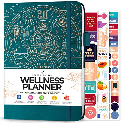 Legend Food Journal, Weight Loss & Meal Tracking Diary 14.5x21 Dark Teal