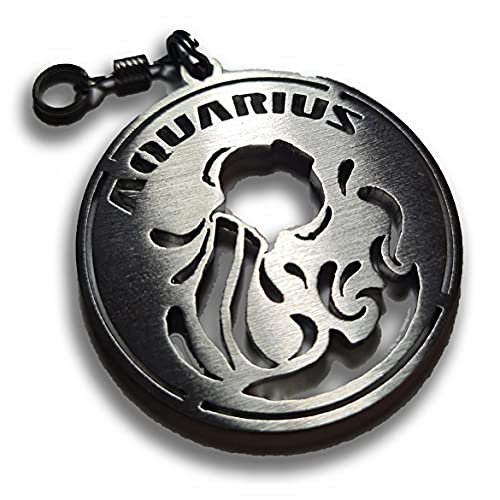 FORTILLO Sternzeichen Wassermann Schlüsselanhänger - handgemachte (Edelstahl)