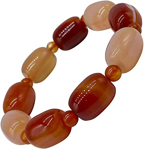 Womens Agate Stretch Bracelet - Natural Stone Jewellery for Ladies - Beaded Crystal Boho Style Handmade Bangle - With Gift Box